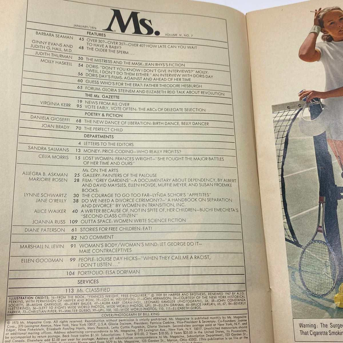 Vintage Ms. Magazine January 1976 Vol 4 No. 7 The Mistress & The Mask No Label