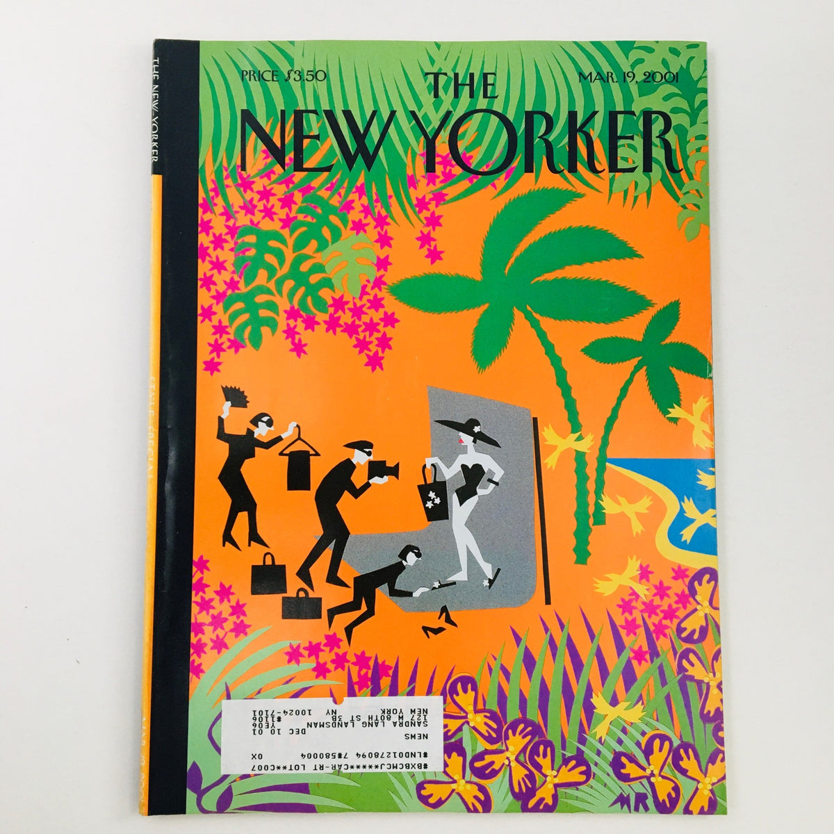 The New Yorker Full Magazine March 19 2001 Cover featuring vibrant illustrations with a tropical theme.