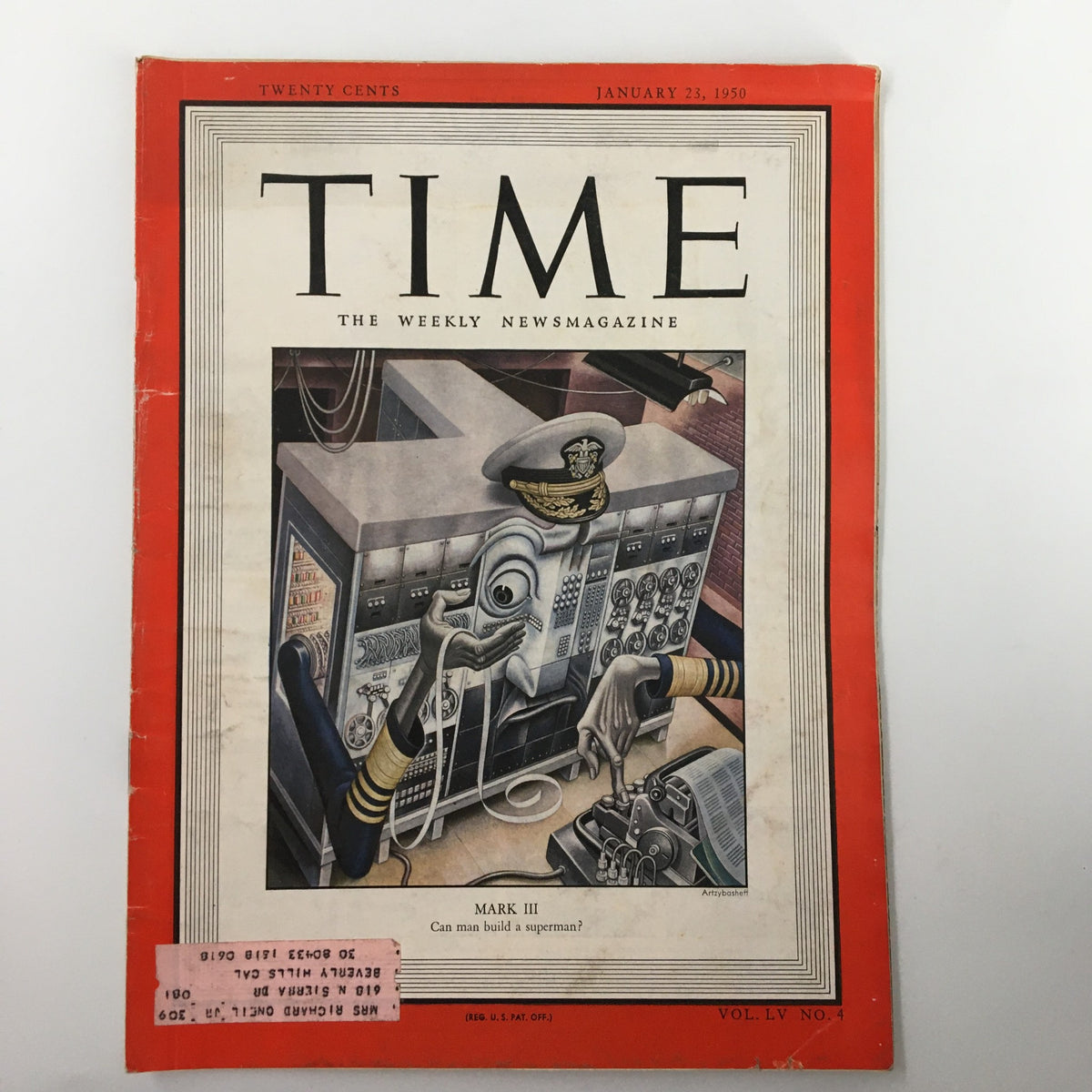 Time Magazine January 23 1950 Vol. 55 No. 4 Mark III Can Man Build Superman?