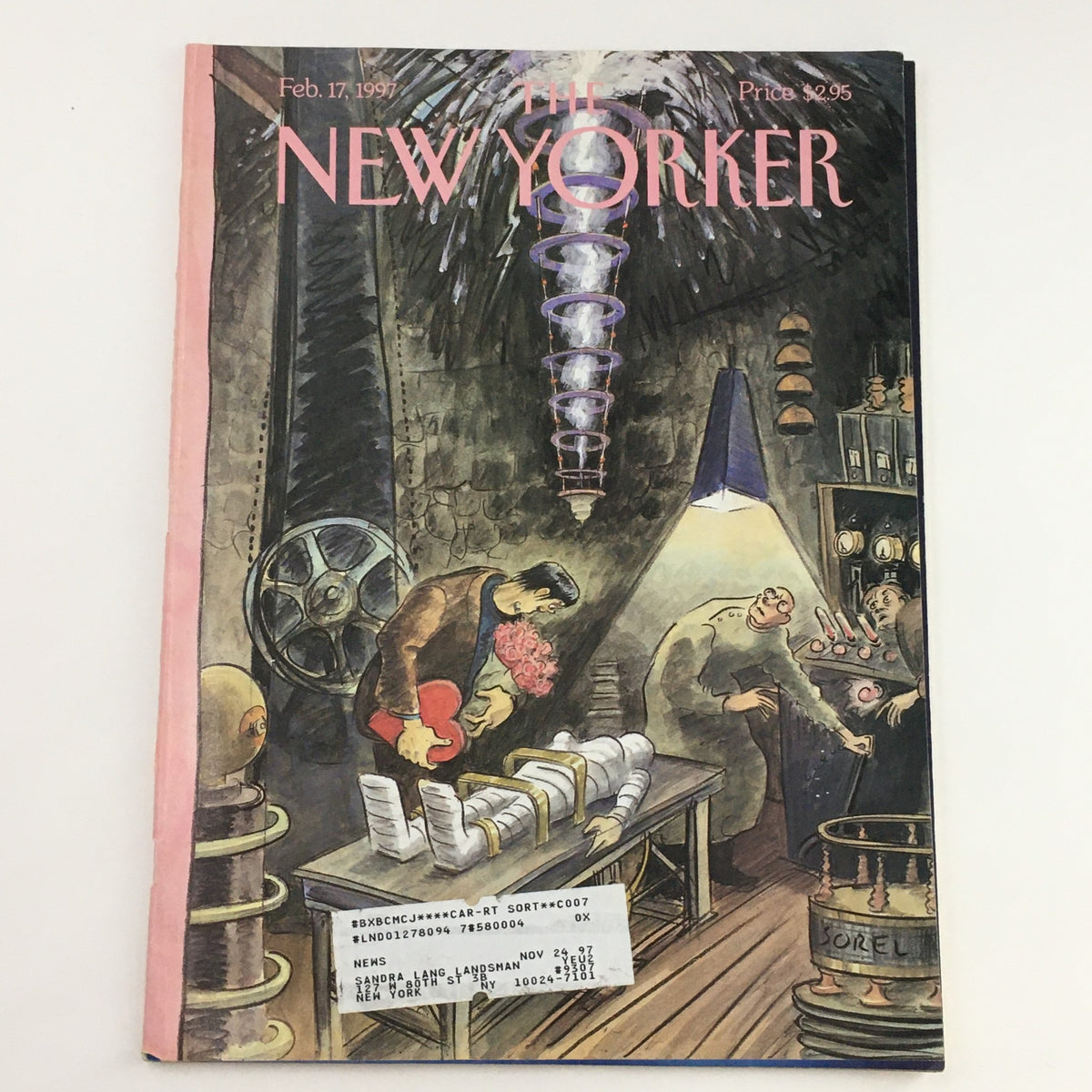 Cover of The New Yorker magazine dated February 17, 1997, featuring the artwork 'Ghouls Rush In' by Edward Sorel, showcasing a whimsical scene with characters and vibrant colors.