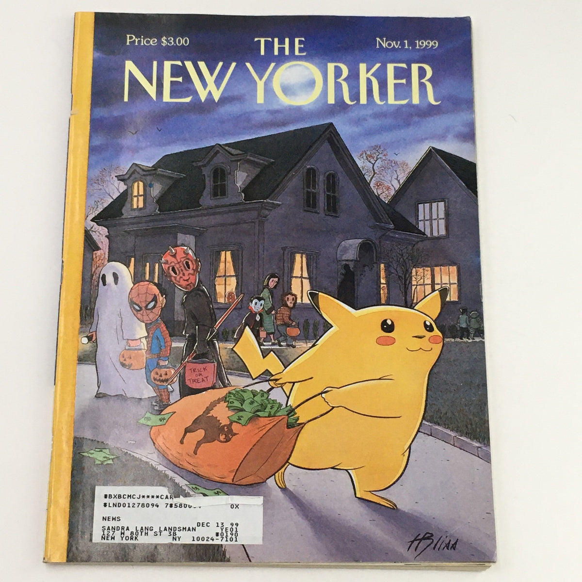 The New Yorker November 1 1999 Full Magazine Theme Cover by Harry Bliss