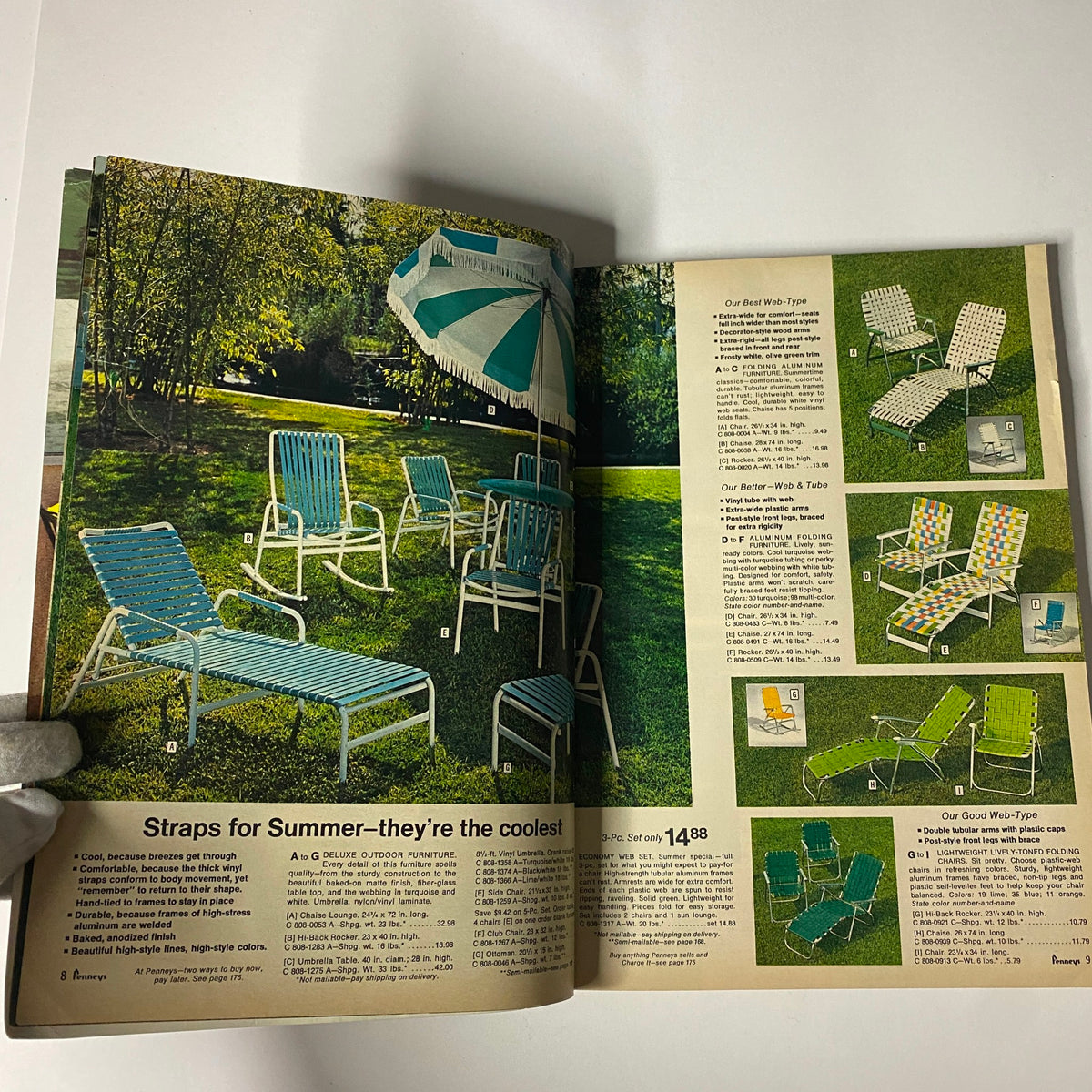 1966 JC Penneys Summer Store Catalog presenting stylish outdoor loungers and picnic tables perfect for summer fun.