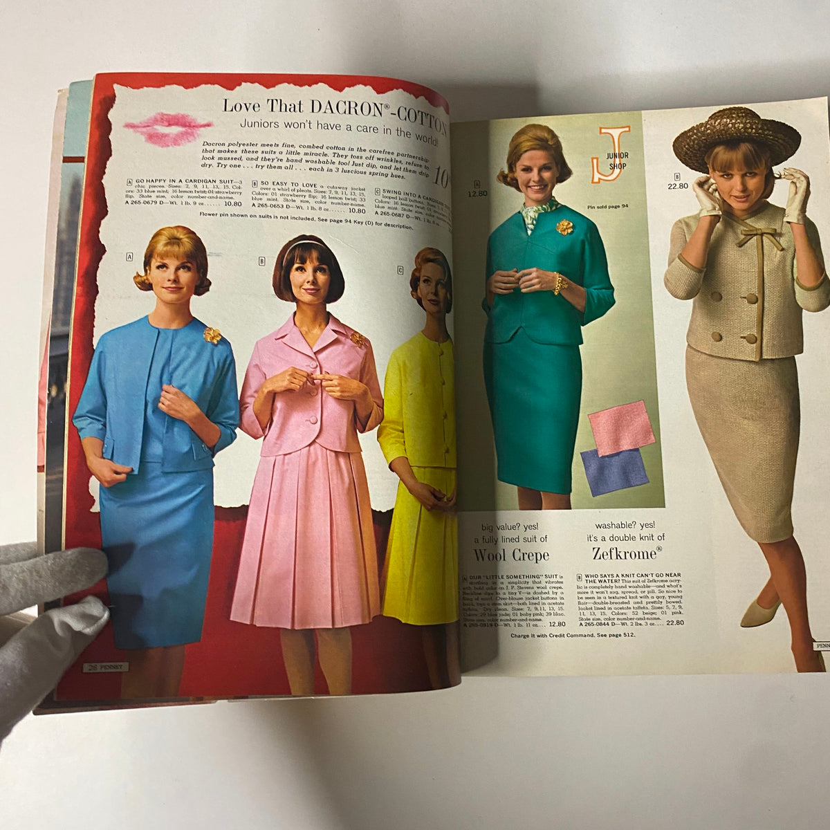 1964 JC Penneys Spring and Summer Store Catalog highlighting junior fashion with models in pastel suits, emphasizing fresh spring styles.