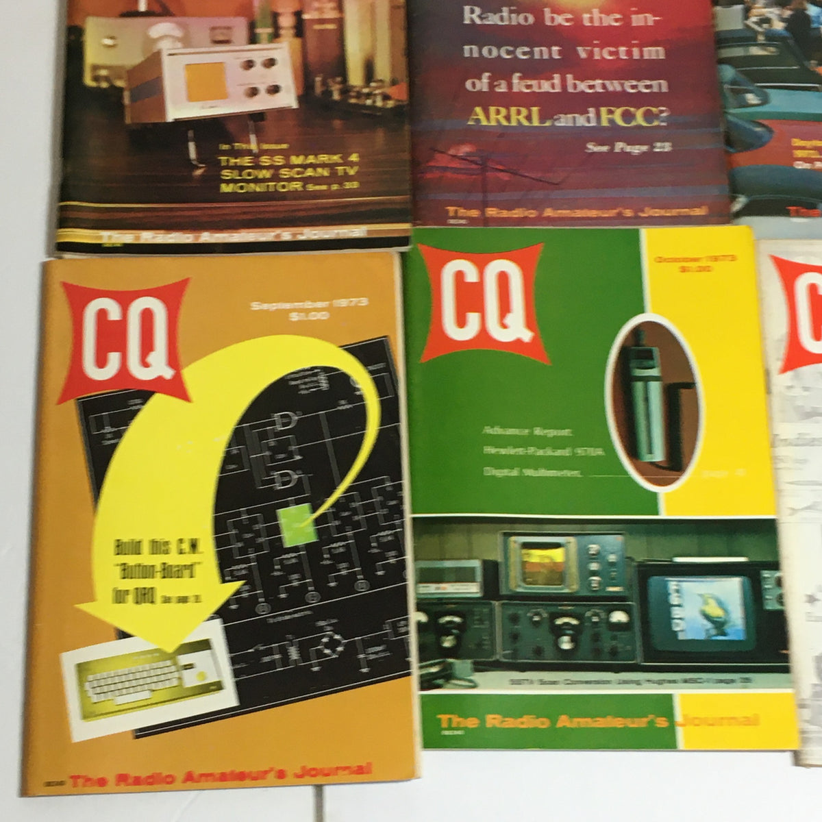 Volume covers from September 1973 of CQ The Radio Amateur's Journal, displaying topics related to amateur radio technology and communications.
