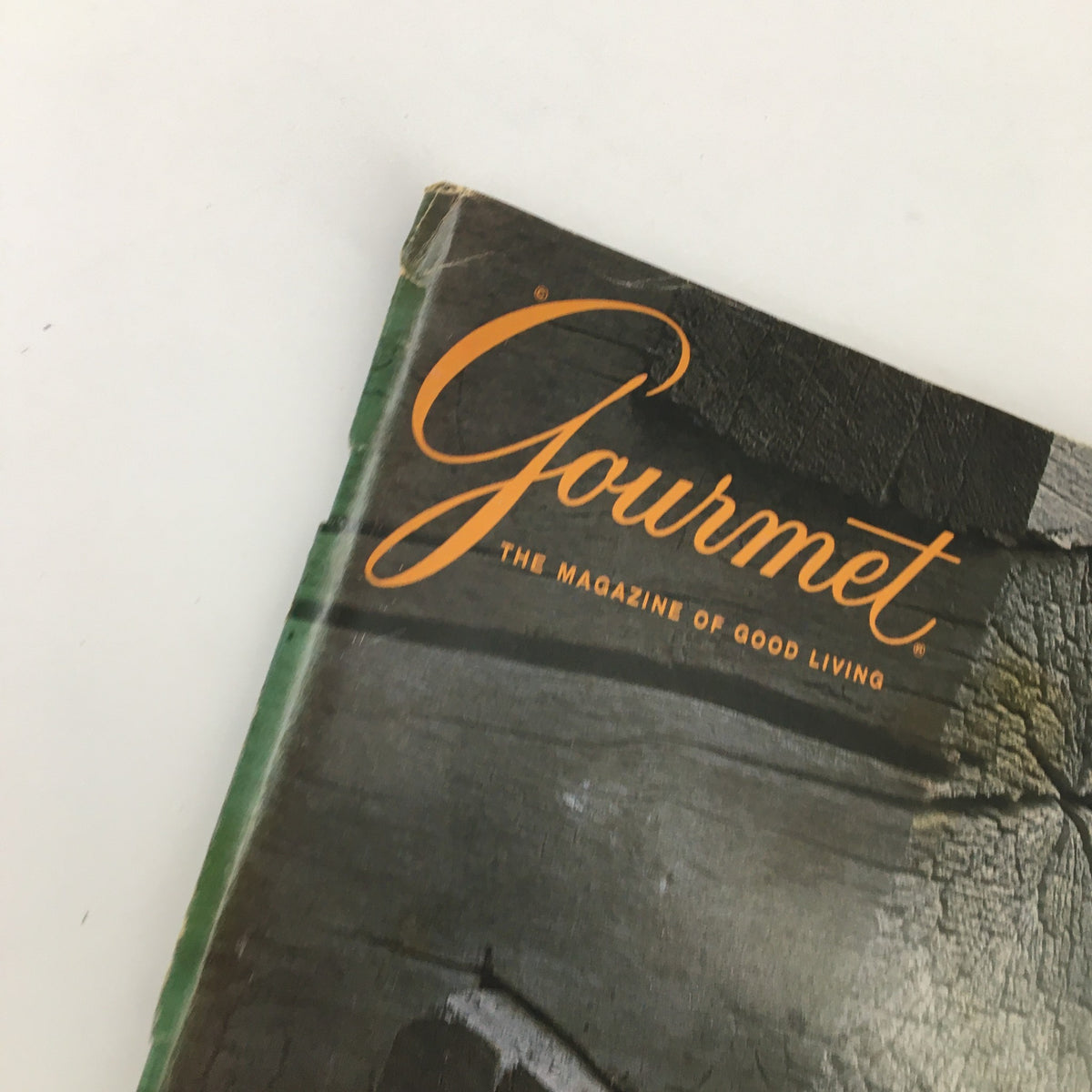 Close-up of the title 'Gourmet' on the cover of Gourmet Magazine November 1981, emphasizing its elegant typography and theme of good living.