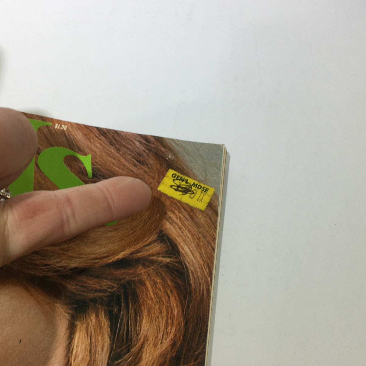 Close-up of the cover of VTG MS. Magazine November 1975 showing the price sticker and the tagline 'This Woman Was Too Real For TV' featuring Lee Grant.