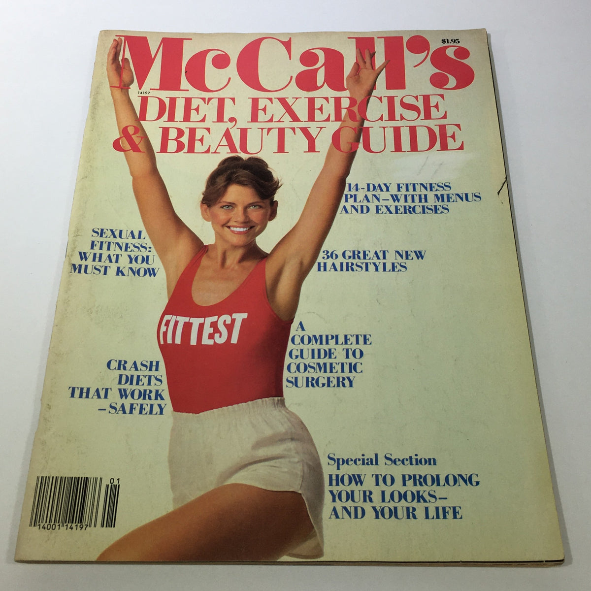 Cover of VTG McCall's Magazine: 1982 - Diet, Exercise & Beauty Guide featuring a model in fitness attire with a cheerful pose, highlighting health and beauty themes of the early 1980s.