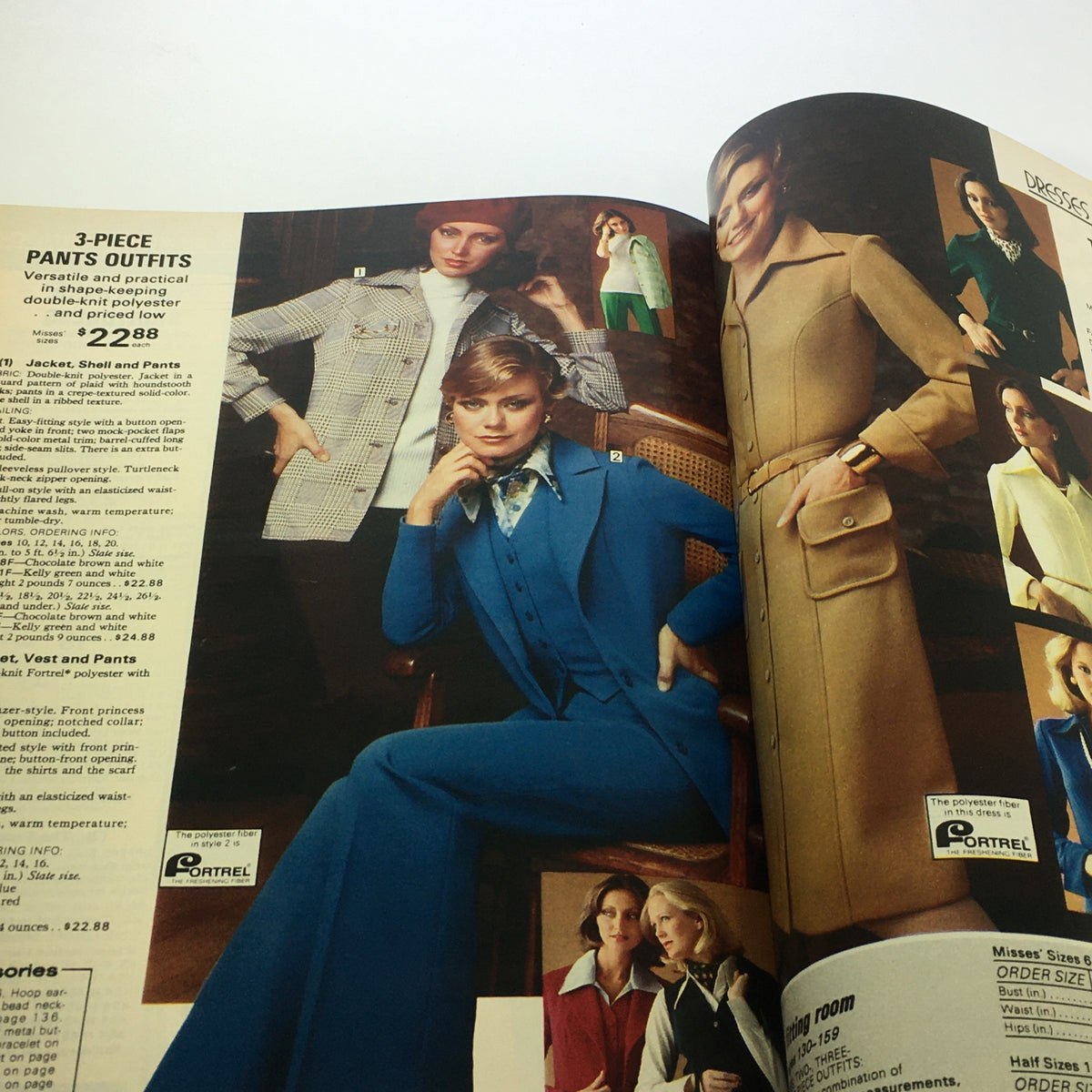 Another fashion-oriented interior page from the VTG Sears Catalog: Fall Winter 1976, highlighting various women's pants outfits and clothing options from the period.