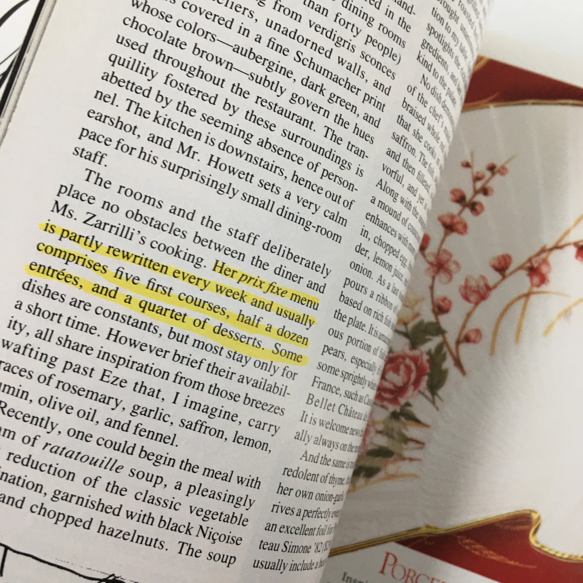 Detailed text page from VTG Gourmet Magazine January 1989 discussing 'prix fixe' menu and culinary inspirations, highlighting fine dining practices.