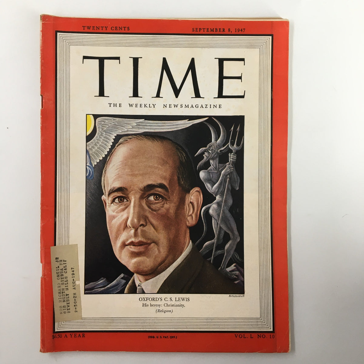 Time Magazine September 8 1947 Vol. 50 No. 10 Oxford's C.S. Lewis