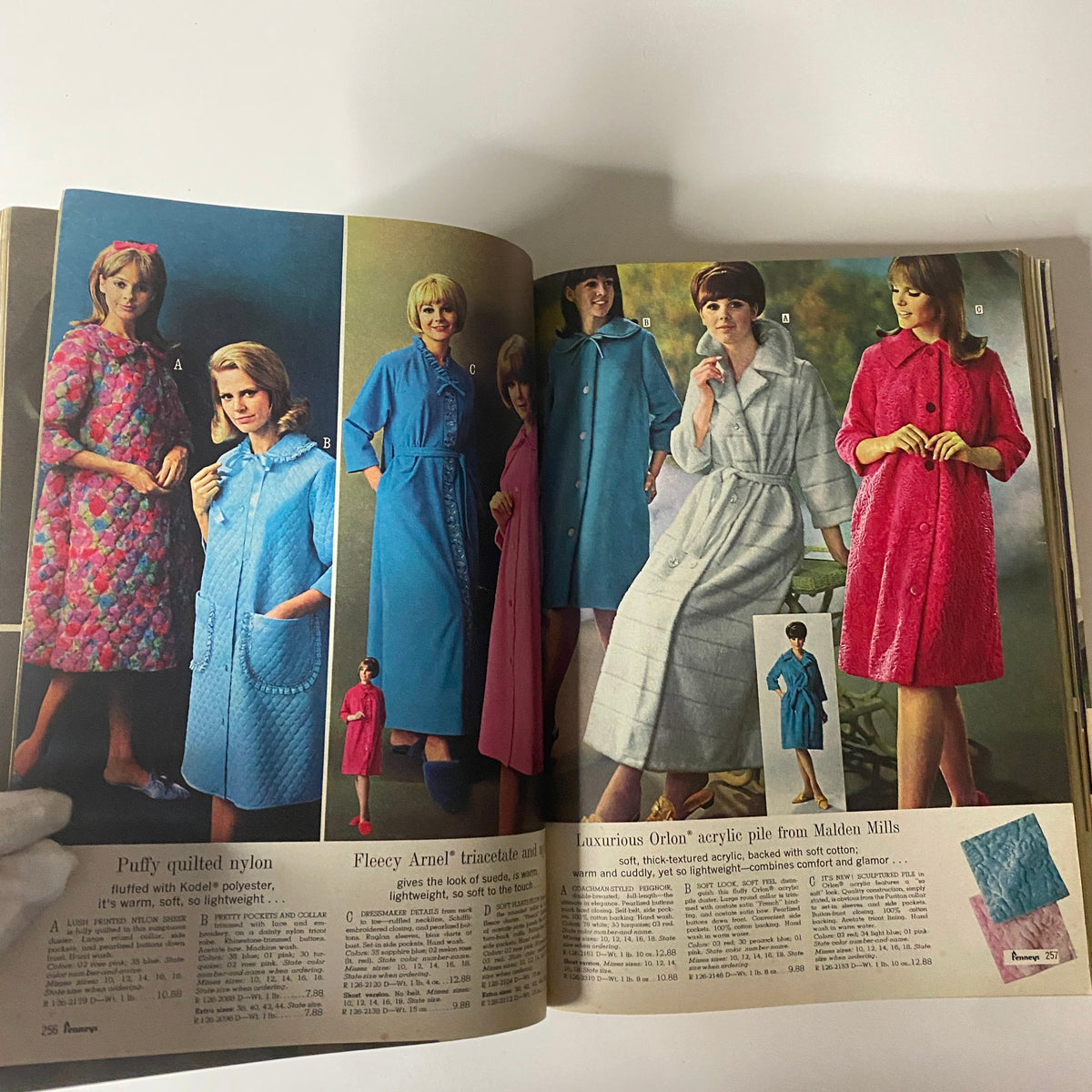 1966 JC Penneys Fall and Winter Store Catalog featuring women's loungewear, including colorful bathrobes and nightgowns designed for comfort and style.