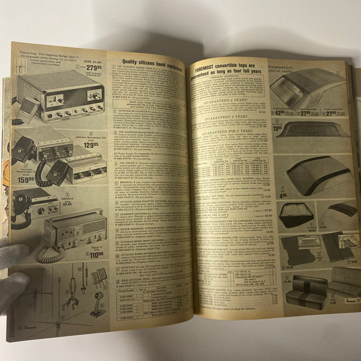1967 JC Penneys Fall and Winter Store Catalog page featuring quality citizens band equipment with product prices and detailed descriptions.