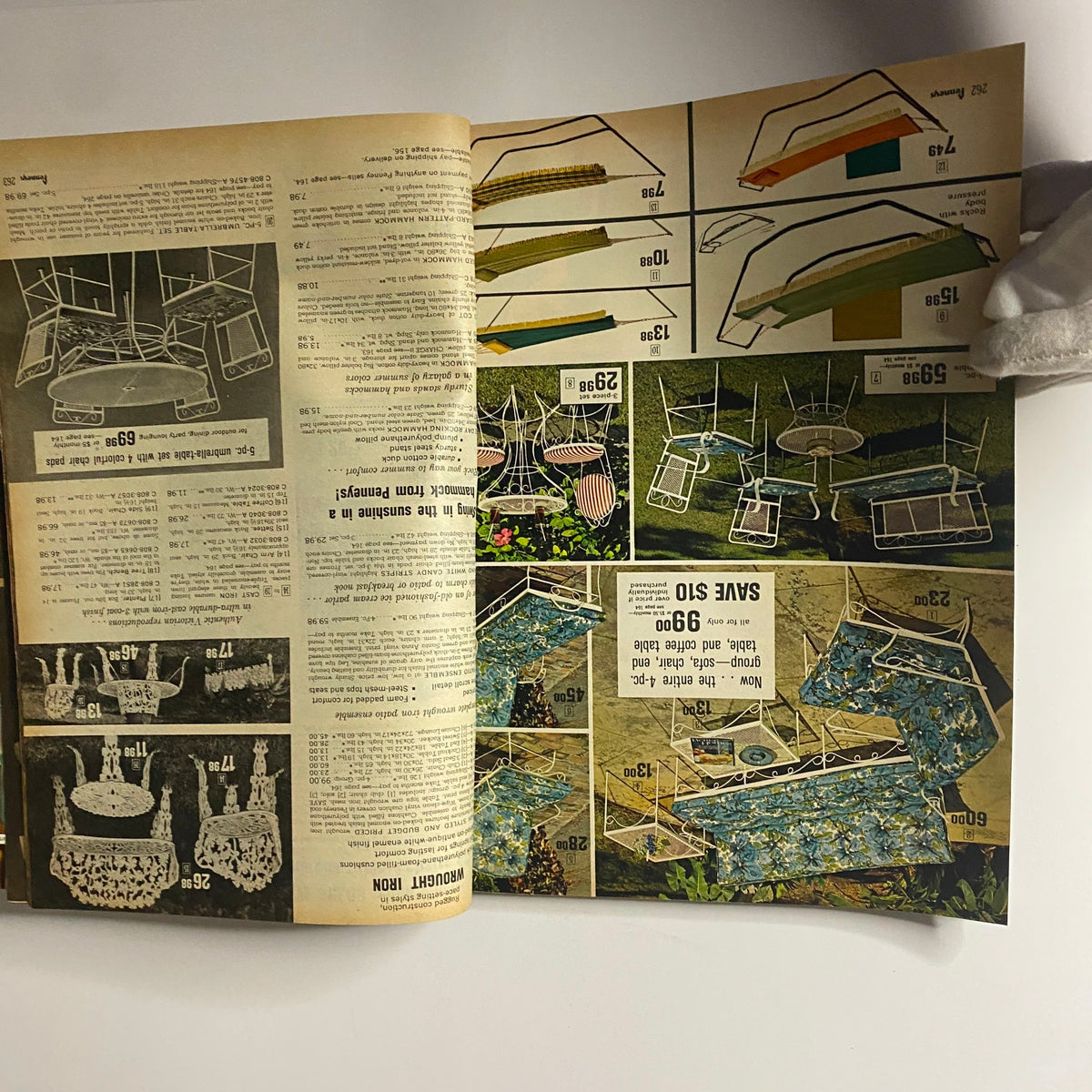 1967 JC Penneys Summer Store Catalog presenting patio furniture options with pricing details, illustrating outdoor living styles from the 1960s.