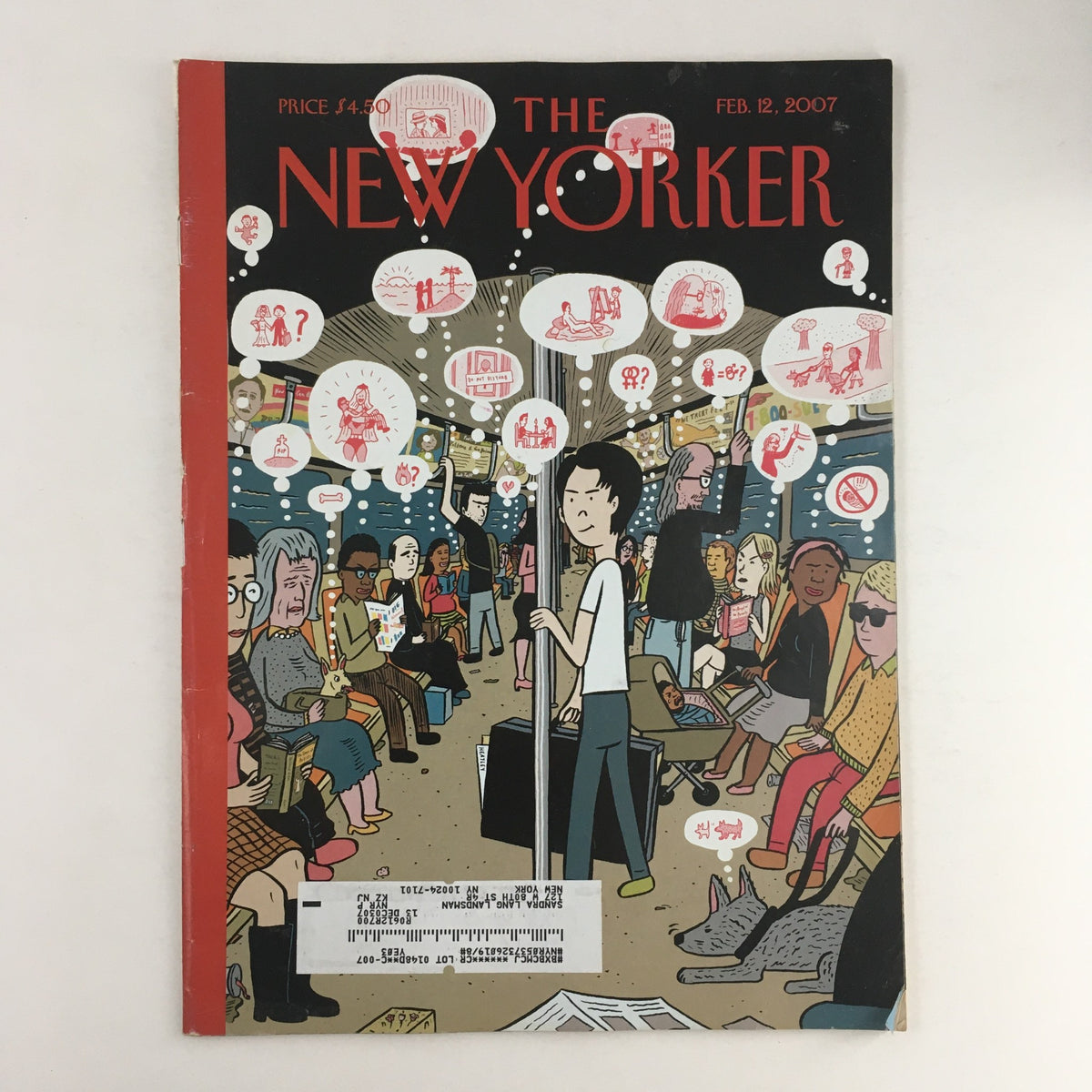 The New Yorker Full Magazine February 12 2007 featuring artwork by David Heatley, showcasing the theme 'Subway Connections' with vivid illustrations of urban life.