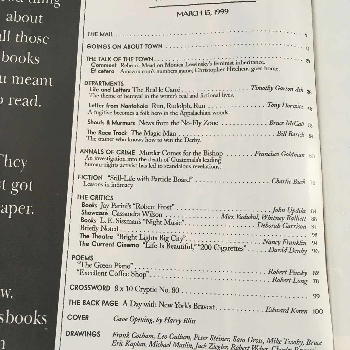 The New Yorker Full Magazine March 15 1999 Cave Opening by Harry Bliss