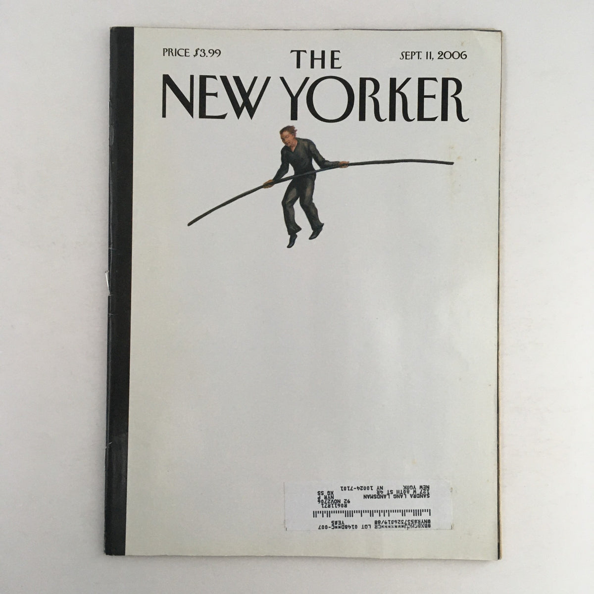 The New Yorker Full Magazine September 11, 2006 featuring the cover artwork 'Soaring Spirit' by John Mavroudis, depicting a figure balancing on a tightrope.