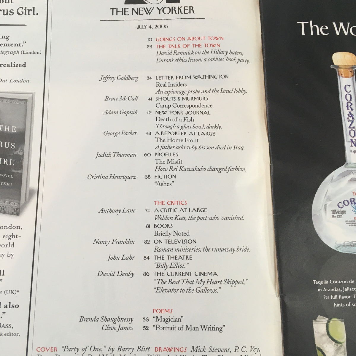 Inside page of The New Yorker Full Magazine July 4 2005 displaying editorial content, articles, and a notable piece titled 'Talk of the Town', capturing the magazine's engaging literature style.
