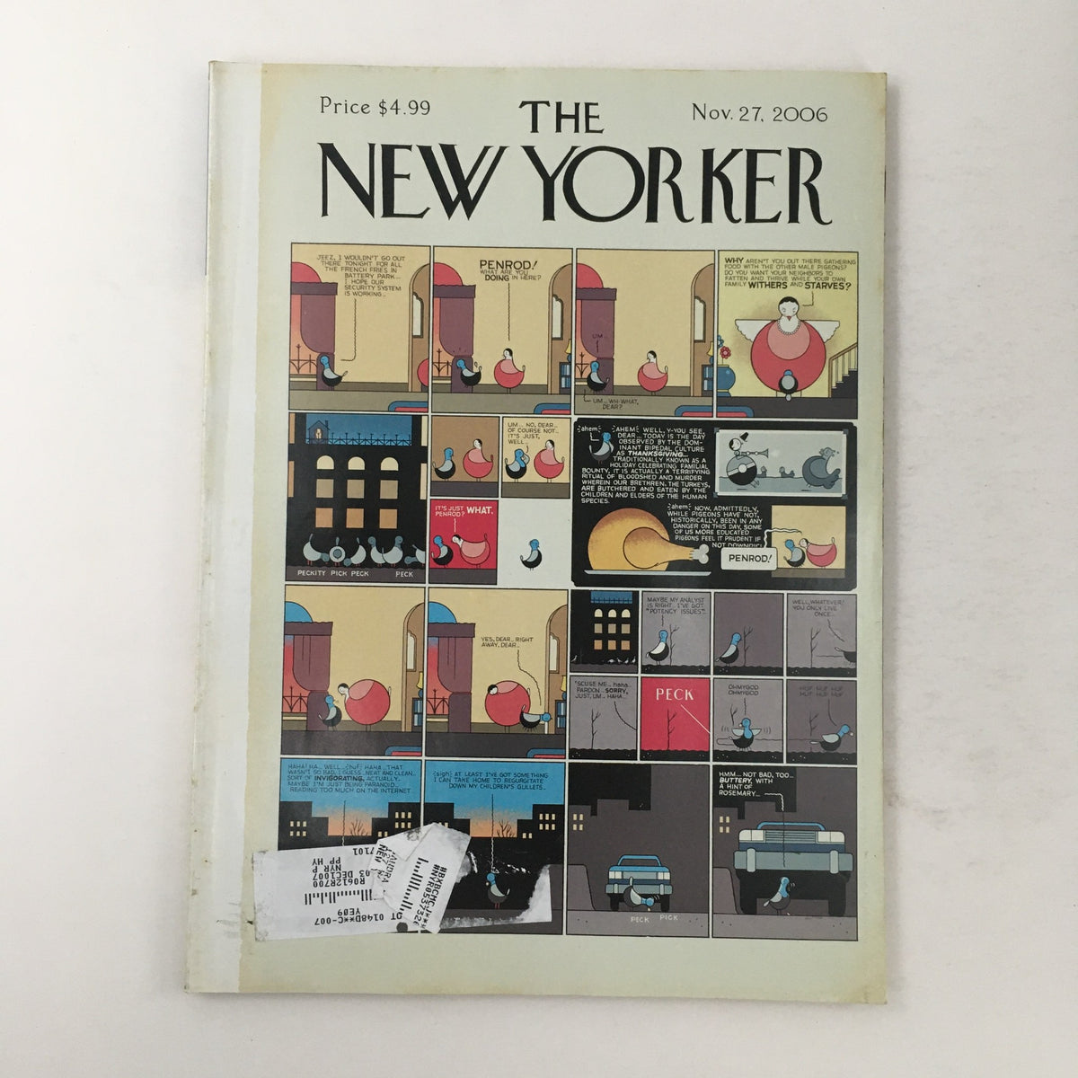 Cover of The New Yorker Full Magazine November 27, 2006, featuring Chris Ware's comic style illustrating the theme of 'Ethanol Absurdities', showcasing a blend of art and satire.