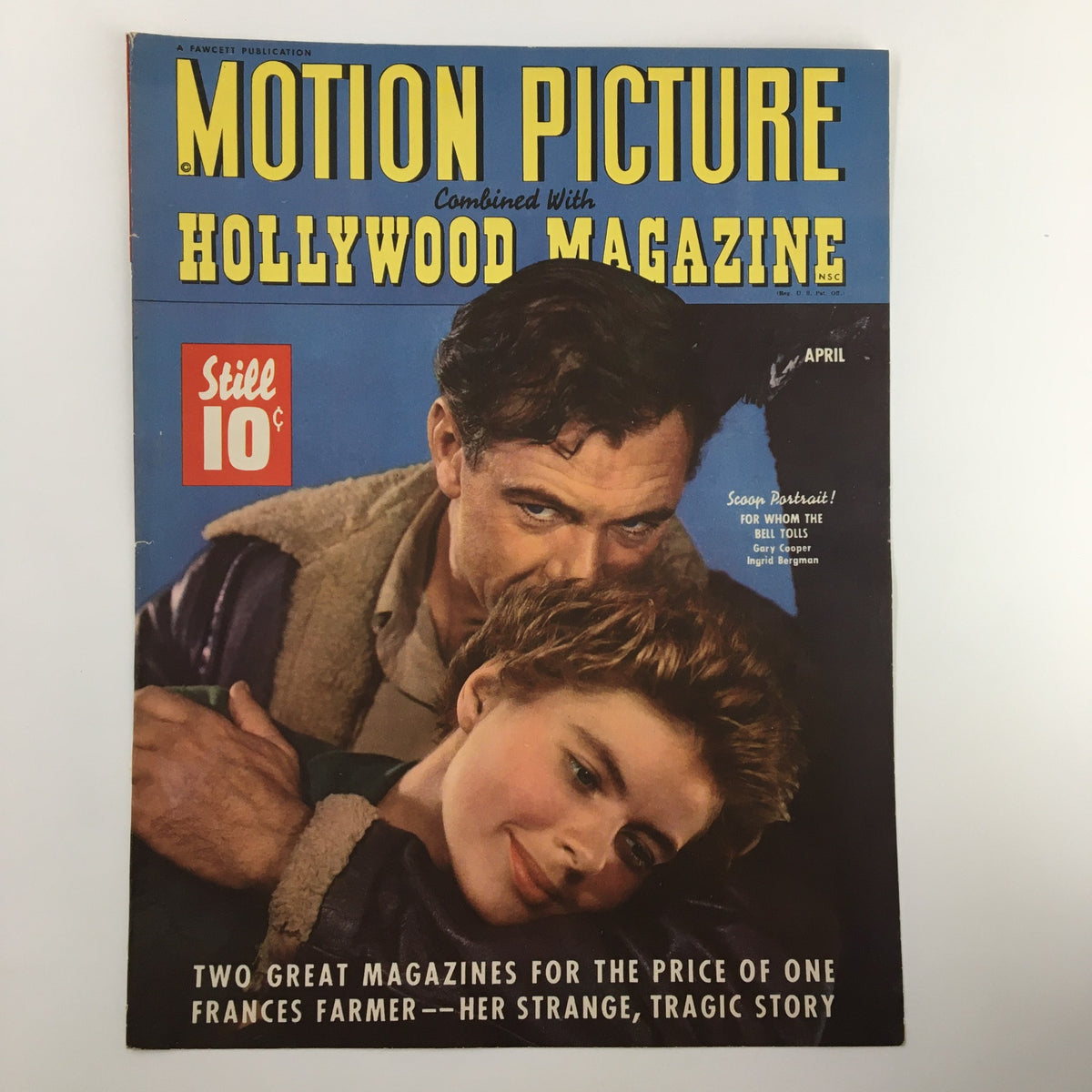 COVER ONLY Motion Picture Hollywood Magazine April 1943 with Gary Cooper, a vintage collectible that highlights nostalgia of the Golden Age of cinema.