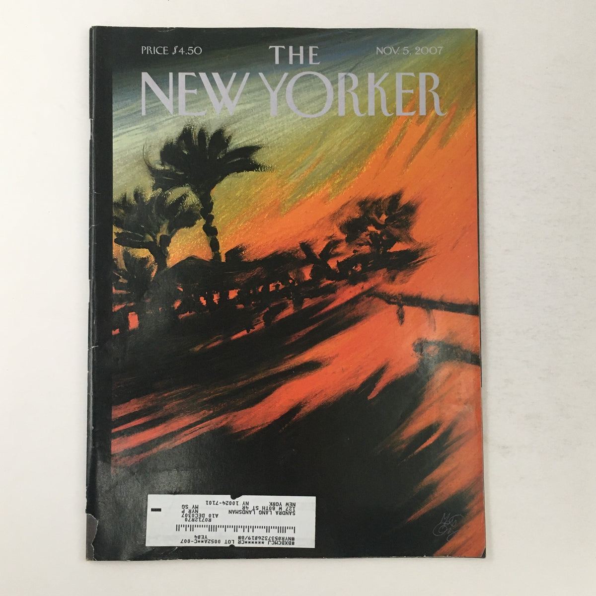 Cover of The New Yorker Full Magazine November 5, 2007, featuring vibrant artwork inspired by 'Sumptious Heavens' by Lorenzo Mattotti.