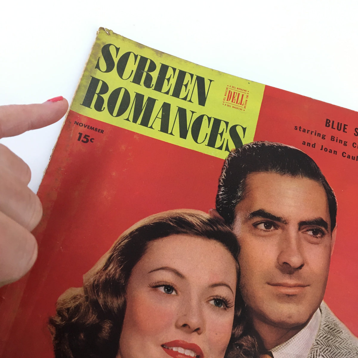 Close-up view of the COVER ONLY Screen Romances November 1946, highlighting the magazine's title and vintage design elements.