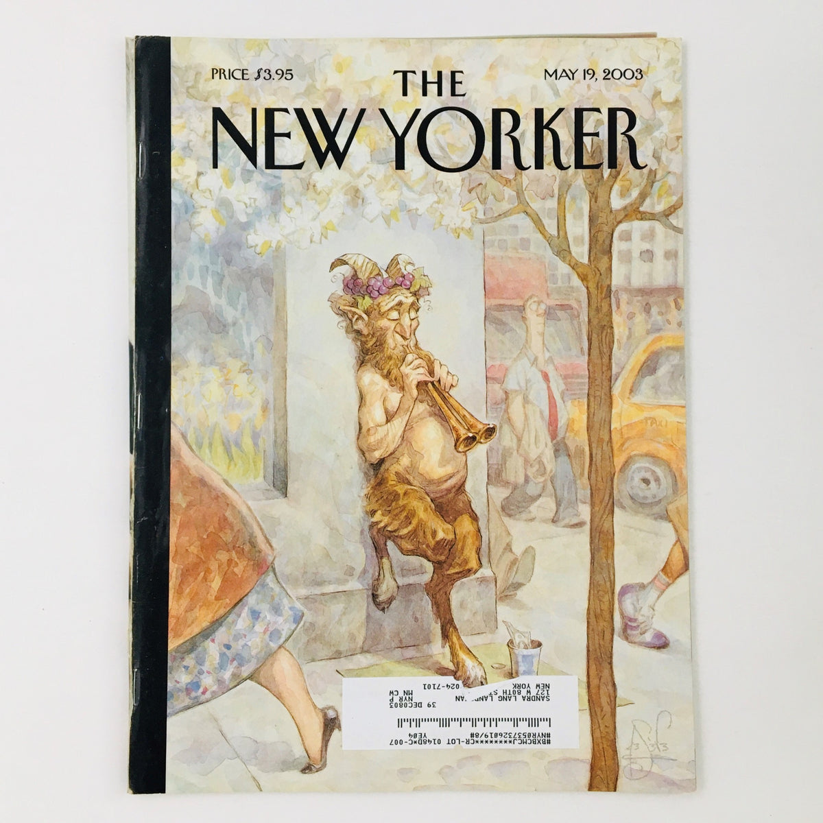 The New Yorker Full Magazine May 19 2003 featuring the Panhandler cover illustrated by Peter de Seve, showcasing whimsical urban life in New York City.