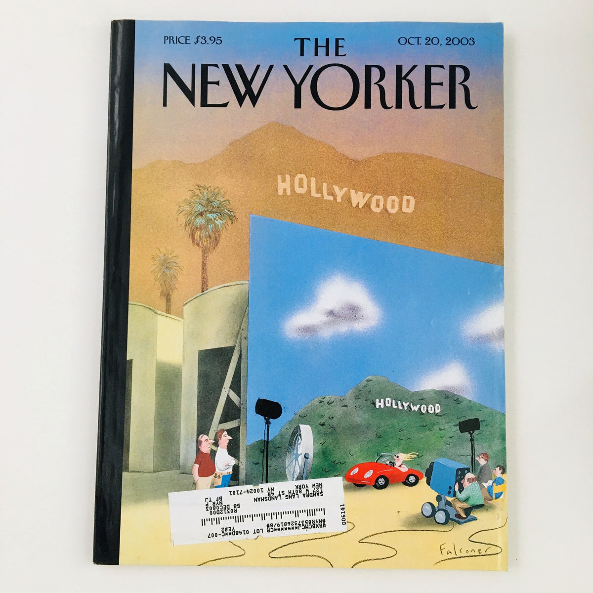 Cover of The New Yorker Full Magazine October 20, 2003 featuring Ian Falconer's illustration, showcasing Hollywood elements and vibrant colors.