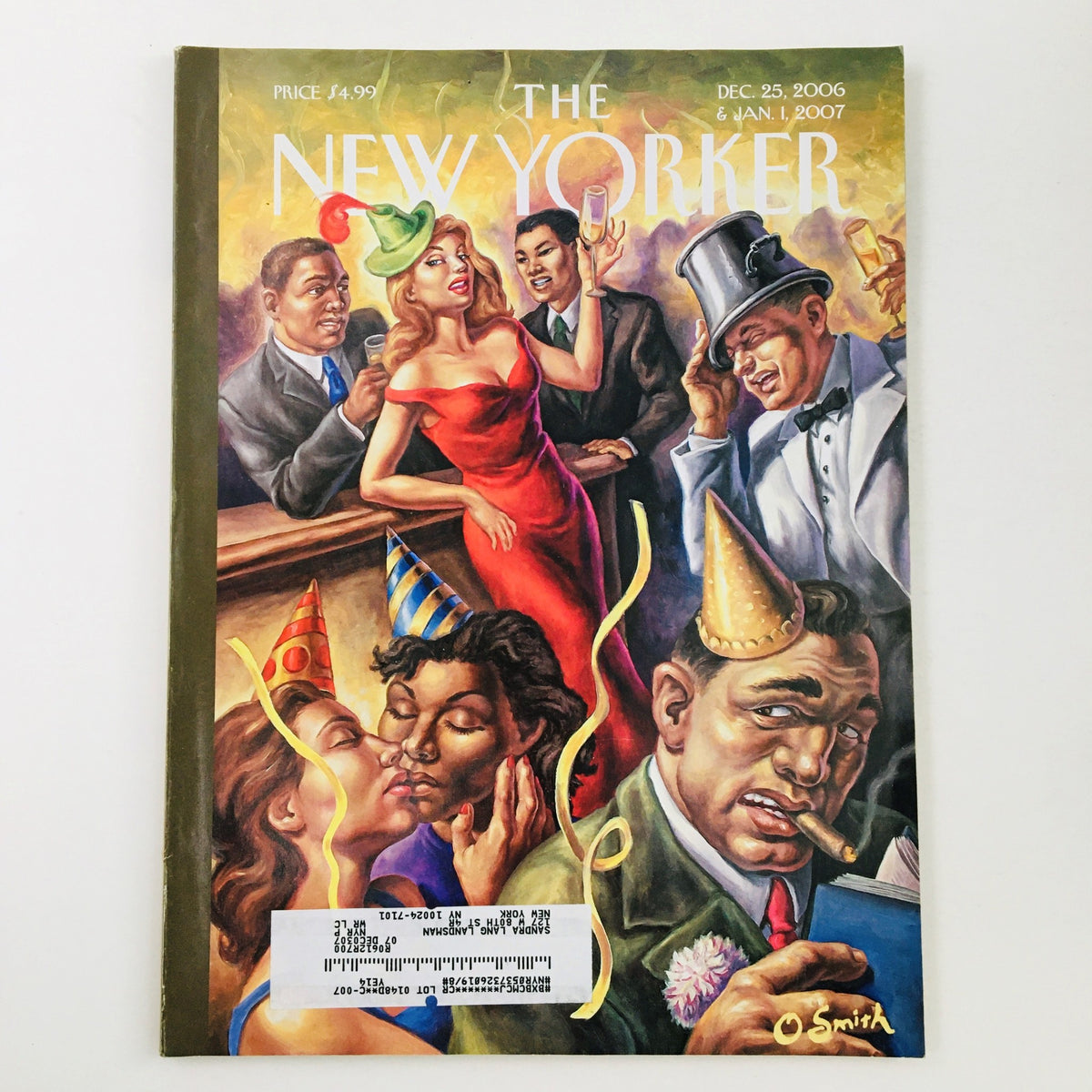 Cover of The New Yorker full magazine December 25 2006 titled 'A New Beginning' by Owen Smith featuring vibrant illustrations and party-themed characters.