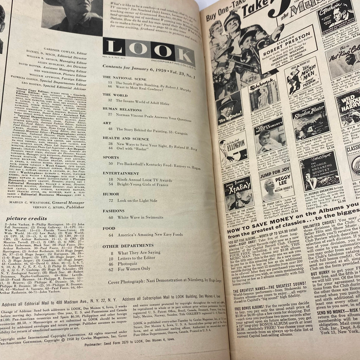 Vintage Look Magazine January 6 1959 The Insane World of Adolf Hitler