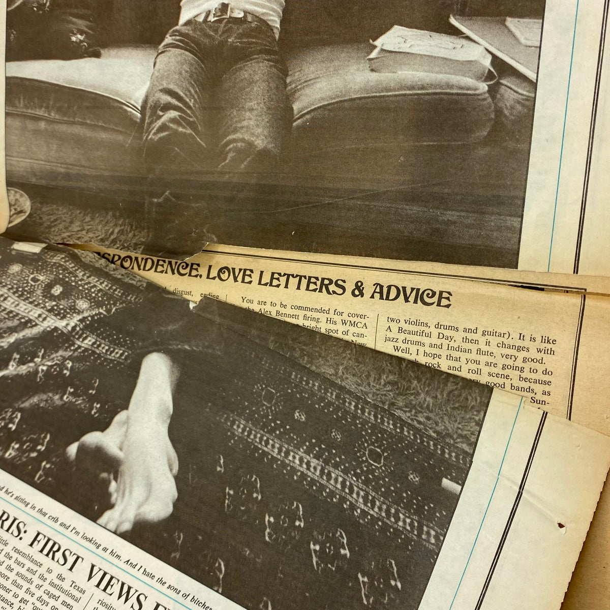 Close-up of a vintage Rolling Stone Magazine page featuring letters and advice section from the April 15, 1971 issue No. 80. The magazine discusses 1970s counterculture.