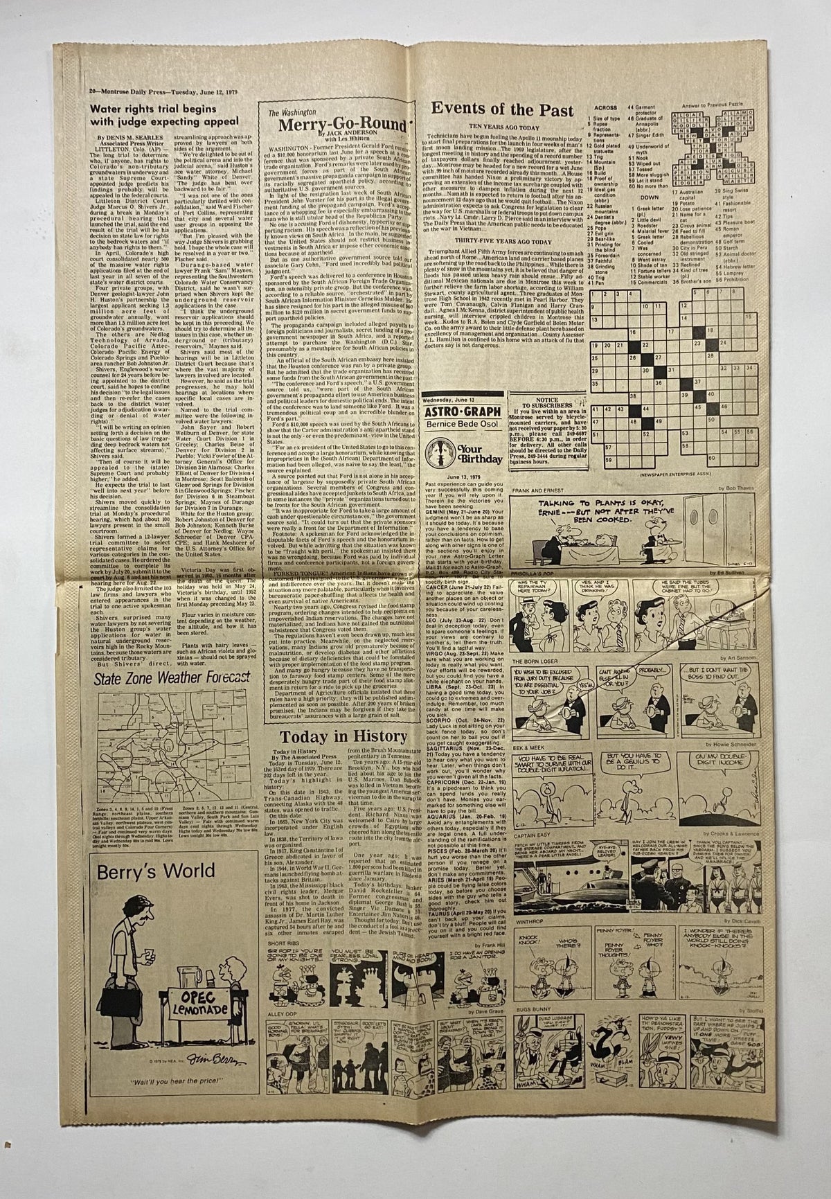 Montrose Daily Press Newspaper June 12 1979 John Wayne & Kim Darby