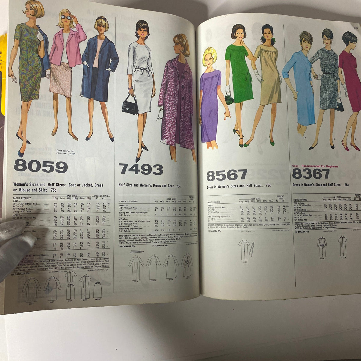 1968 November McCall's Holiday Wear Catalog featuring women's fashion patterns including dresses, coats, and stylish separates suitable for holiday occasions.