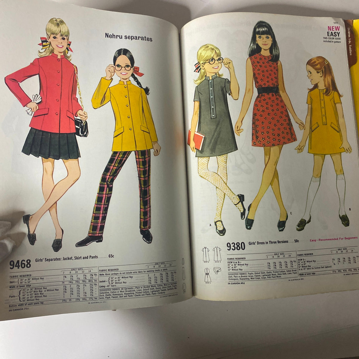 1968 November McCall's Holiday Wear Catalog showcasing girls' fashion separates with jackets, skirts, and dresses representing vintage style.