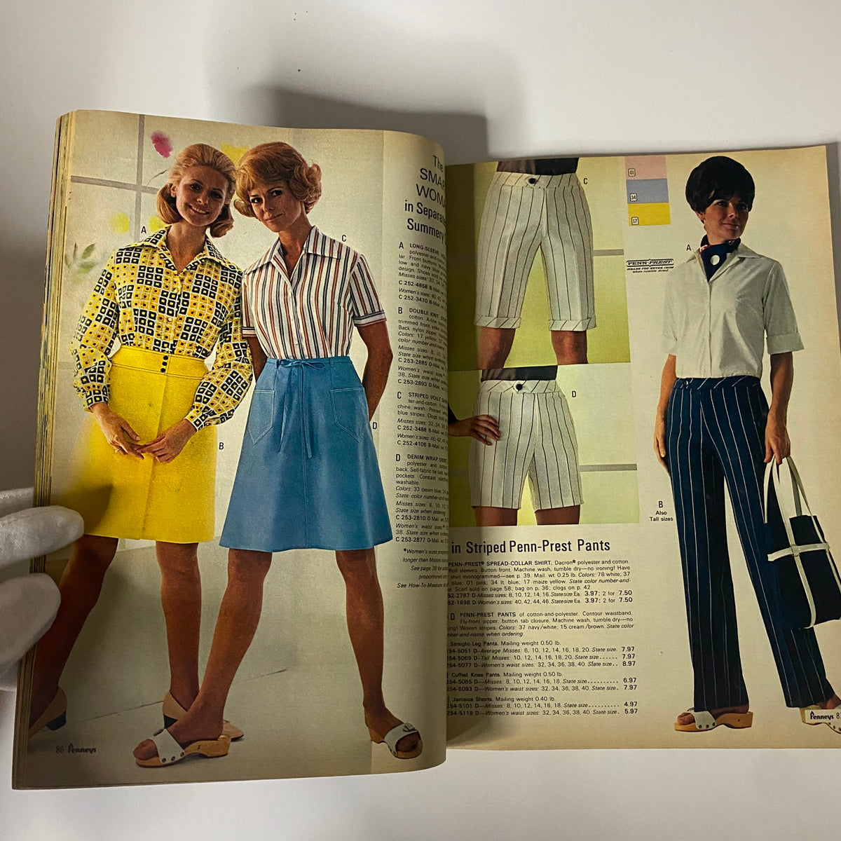1970 JC Penneys Summer Store Catalog featuring fashionable women in summer separates including skirts and shirts, reflecting 1970s style.