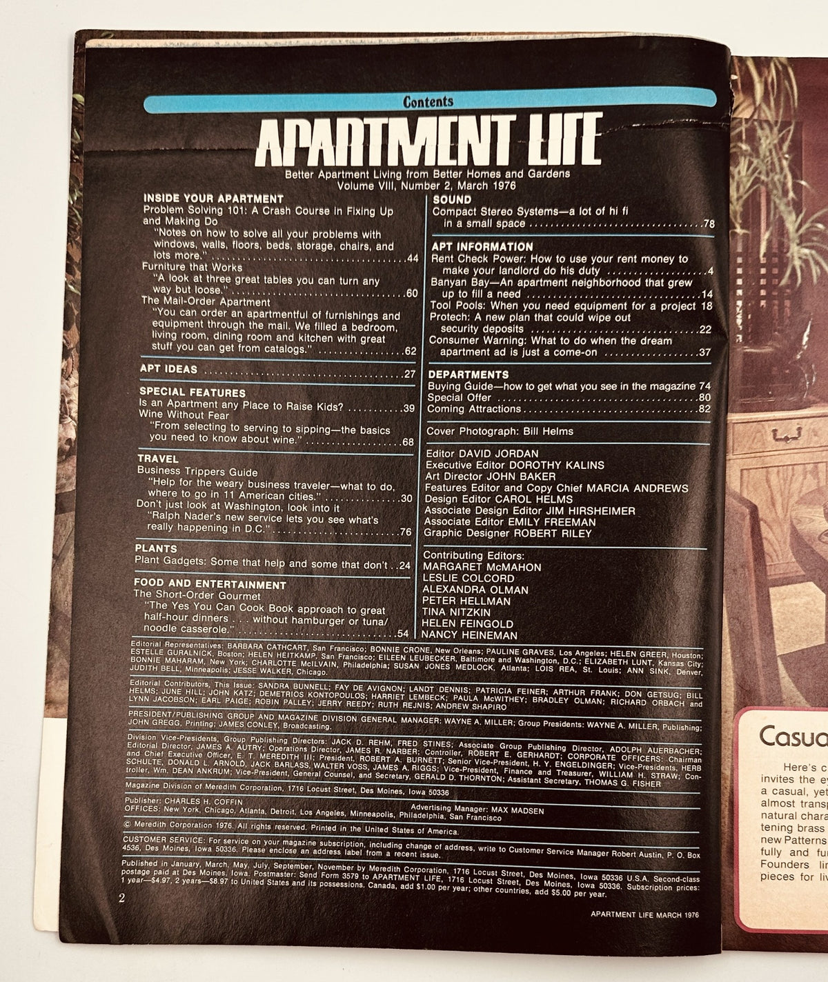 Apartment Life Magazine March 1976 Wine Travel Home Decor Cooking VG