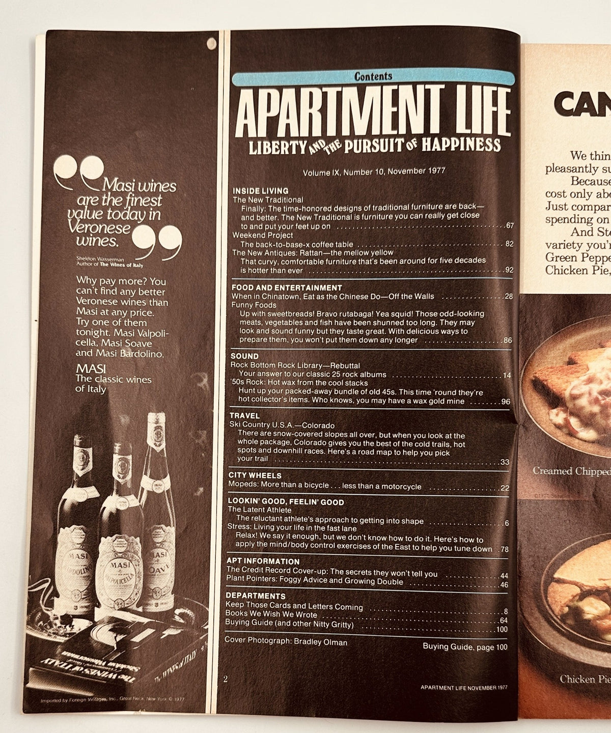 Apartment Life Magazine November 1977 Decor Travel Food Stereo VG