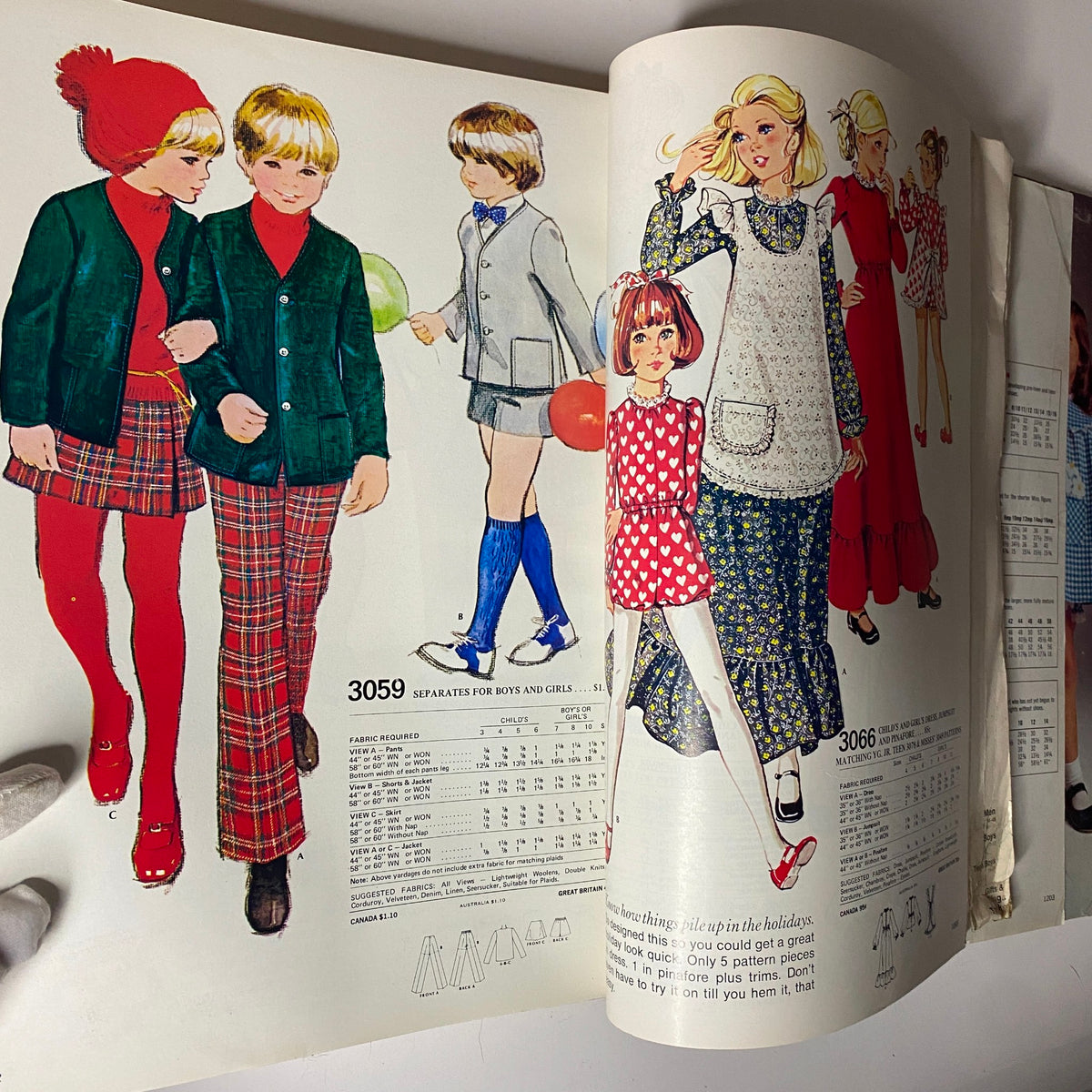 1971 McCall's Christmas Holiday Issue displaying more children in coordinating holiday outfits, capturing the charm of mid-century festive fashion for children.