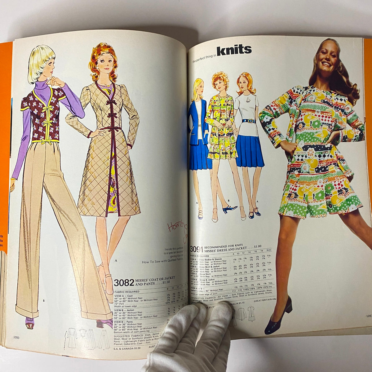 1972 April McCall's Catalog displaying a selection of chic outfits, including jackets and dresses, capturing the essence of 1970s design.