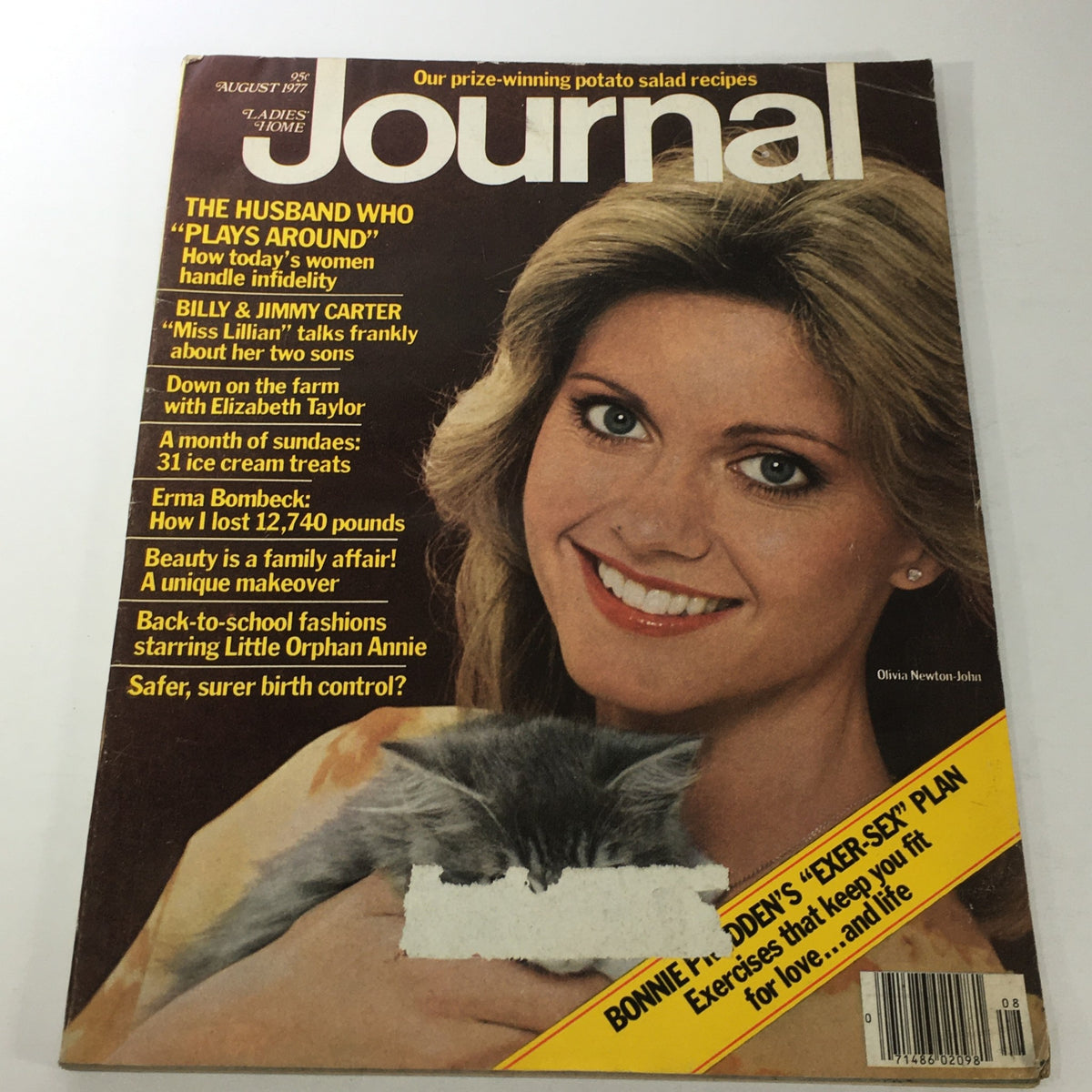 VTG Journal Magazine from August 1977 featuring Olivia Newton-John on the cover, showcasing retro design and nostalgic articles.