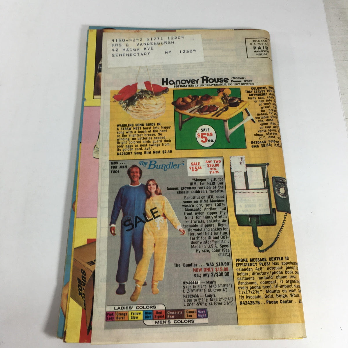 Back cover of the VTG Rare Hanover House Catalog: Since 1934 - Price Guide displaying additional vintage offerings and promotional content.
