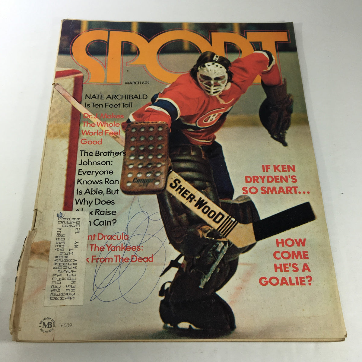 Vintage Sport Magazine March 1973 featuring Nate Archibald on the cover, showcasing early 1970s basketball memorabilia and culture.