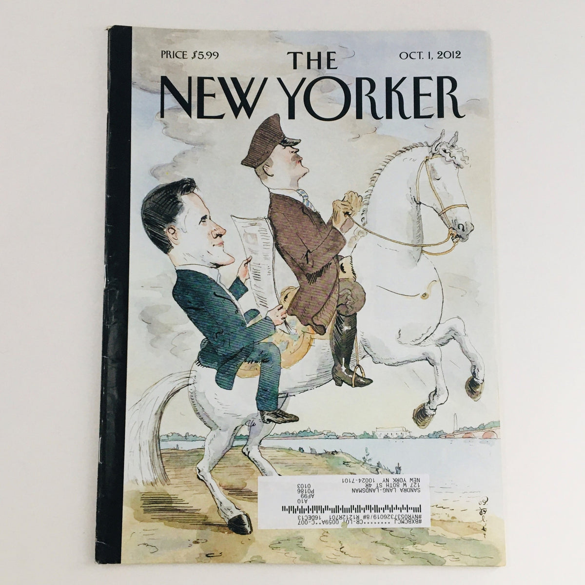 Cover of The New Yorker magazine, October 1, 2012, featuring artwork driven by Barry Blitt, depicting whimsical characters on horseback.