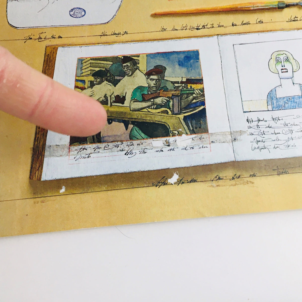 Detailed view of the artwork on The New Yorker Magazine cover from December 10, 2012, highlighting an illustration of people working, part of the 'Union Square 1973' by Saul Steinberg.