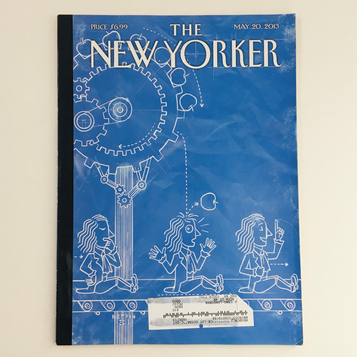 The New Yorker May 20 2013 Full Magazine Theme Cover by Christoph Niemann featuring an artistic blue design and whimsical characters illustrating innovation.