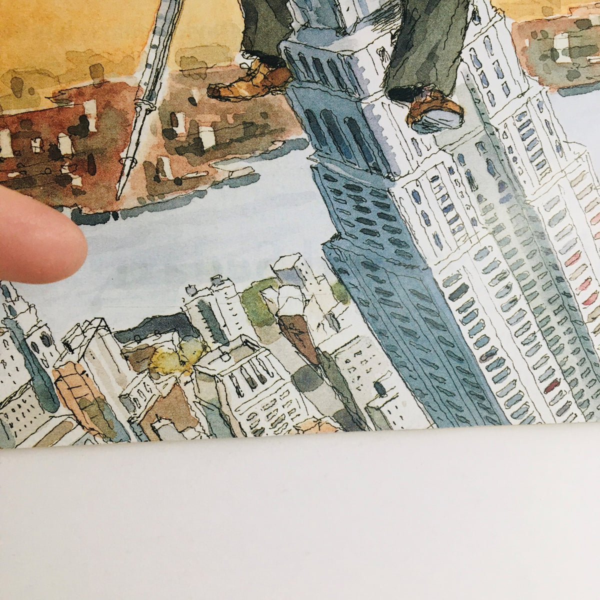 Close-up detail of the New Yorker Magazine August 5 2013 cover, highlighting the artistic illustration style by John Cuneo and elements of the New York City skyline.