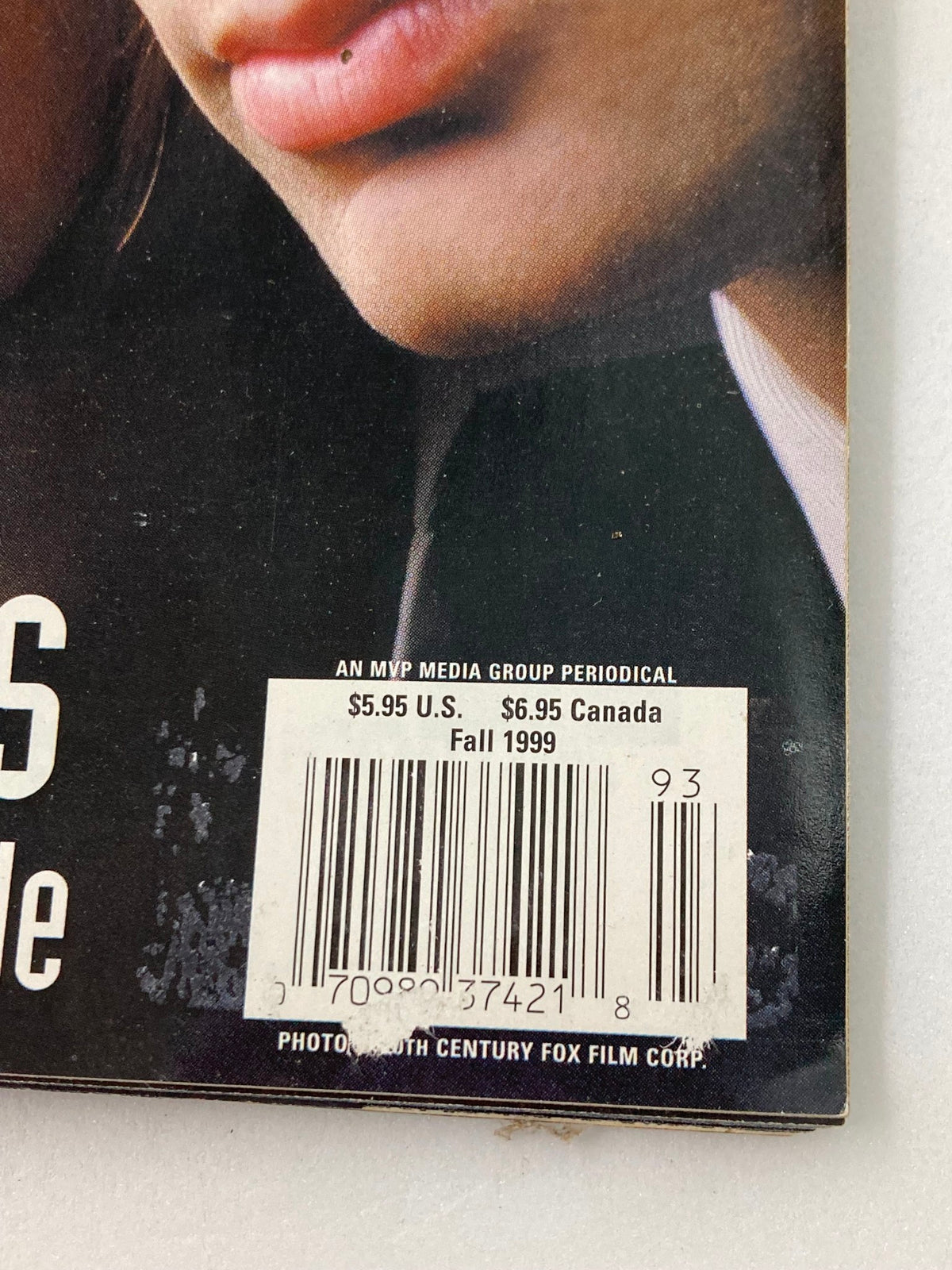 The X-Files Magazine Fall 1999 back cover featuring the barcode and pricing, reflecting its vintage collectible value.