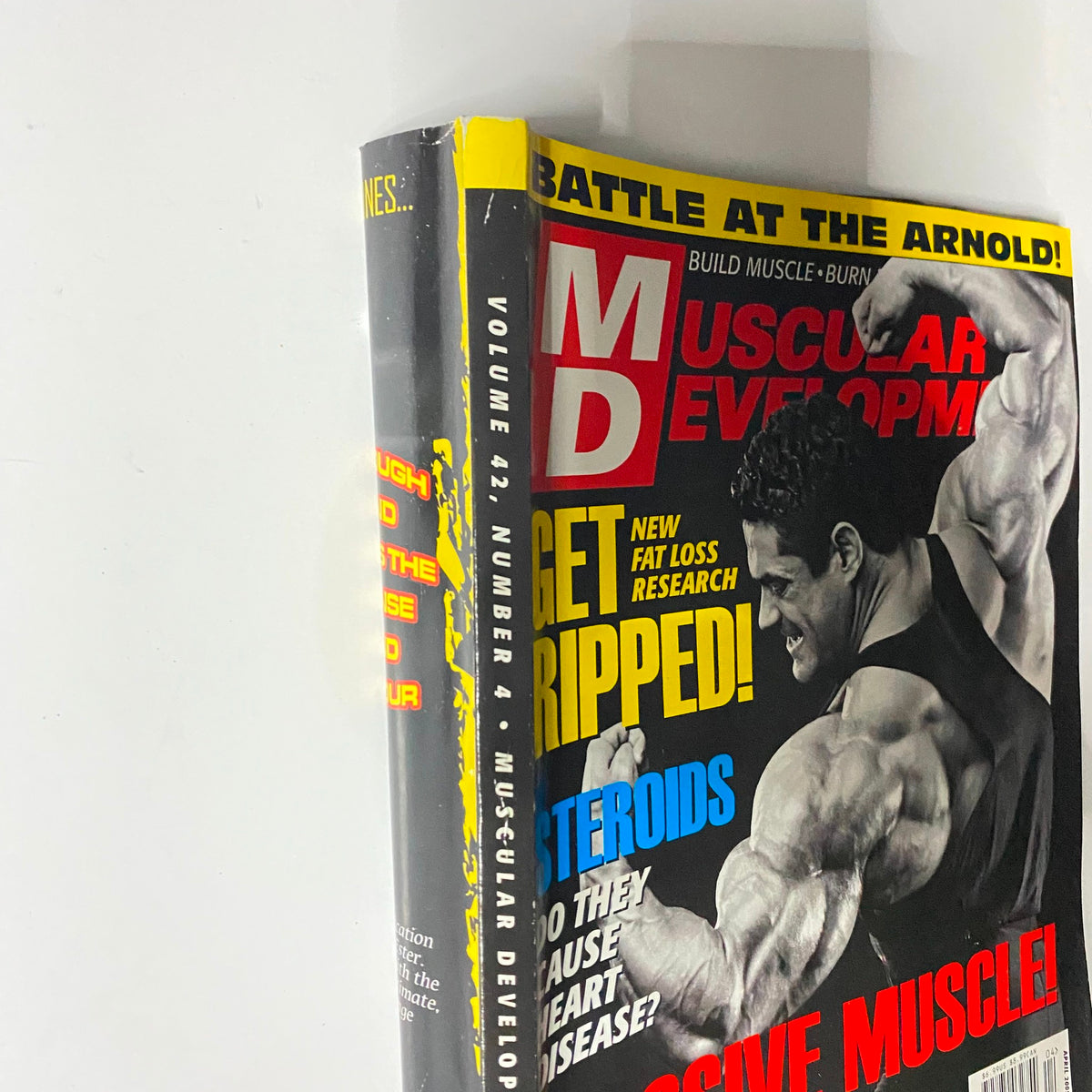 Muscular Development Magazine April 2005 featuring Gustavo Badell on the cover, showcasing fitness culture and bodybuilding insights.