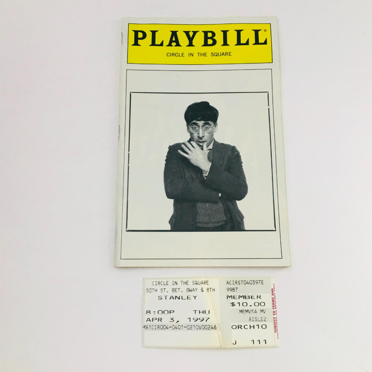 1997 Playbill Stanley by Pam Gems featuring a cover photo at Circle In The Square Theatre, showcasing the artistic design and historical significance of the theatrical production.