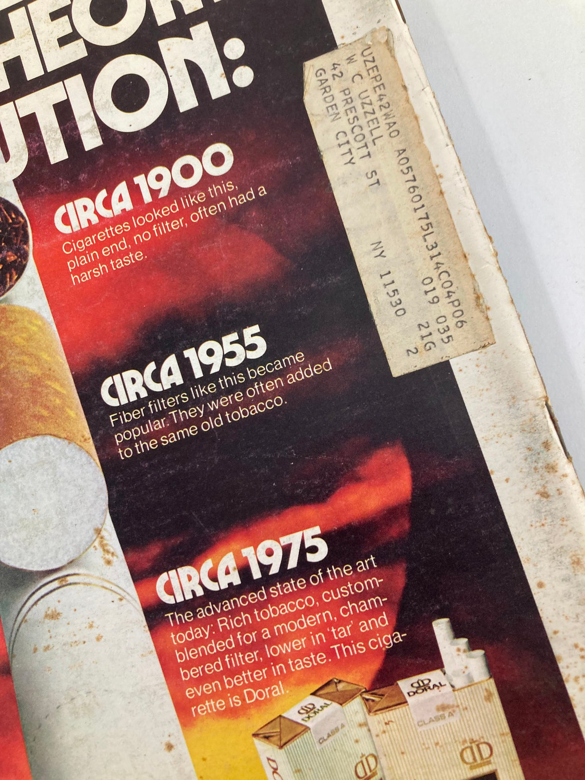 Close-up of the back cover of The Saturday Evening Post March 1975, highlighting a vintage cigarette ad, illustrating cultural trends from 'The Dog Man's Marvelous Shadow' era.