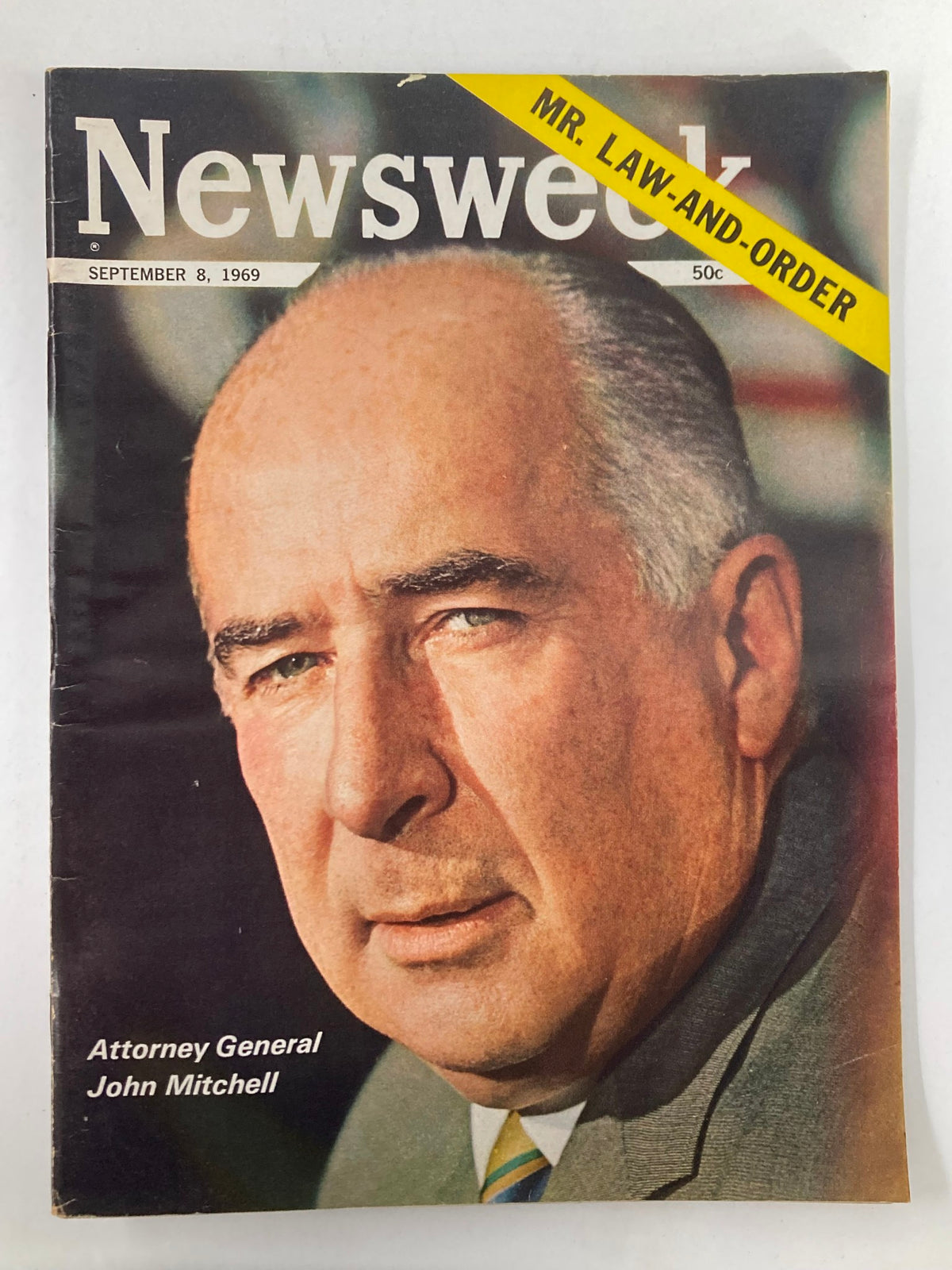 VTG Newsweek Magazine from September 8, 1969 featuring Attorney General John Mitchell on the cover, highlighting a pivotal moment in American history.
